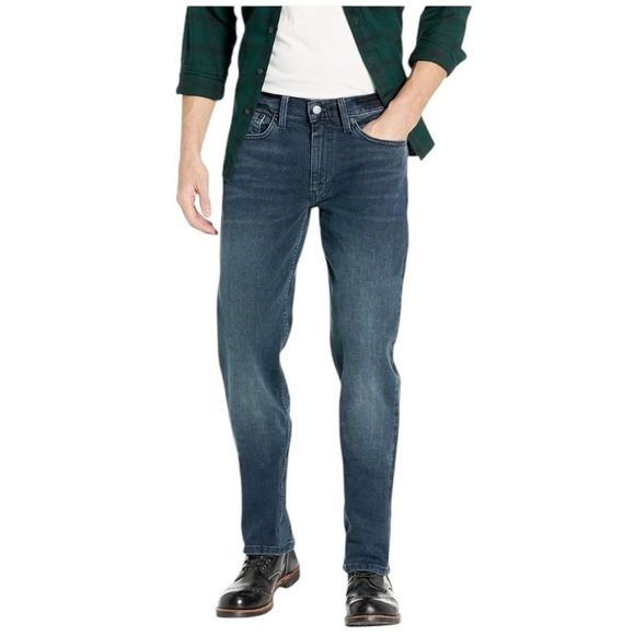 Levi 514 Straight Fit Cut Mens Jeans. Heavyweight Cotton. Dark Wash. 36 x 32 - Picture 1 of 8